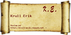 Krull Erik névjegykártya